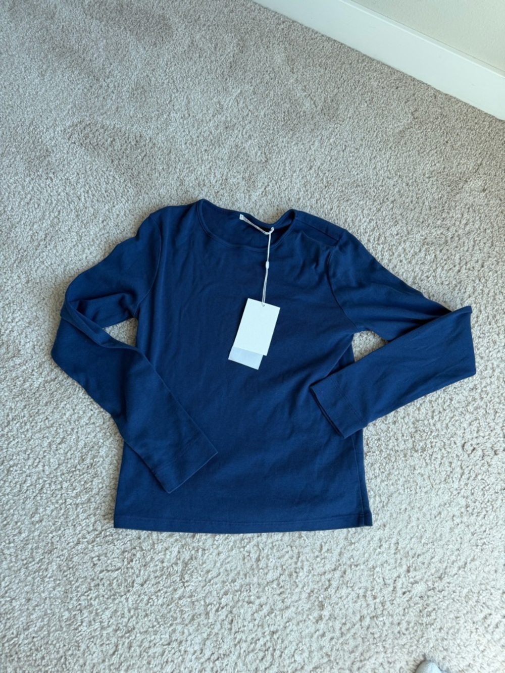 New With Tags LA Relaxed 100% certified cotton Blue Long Sleeve top medium